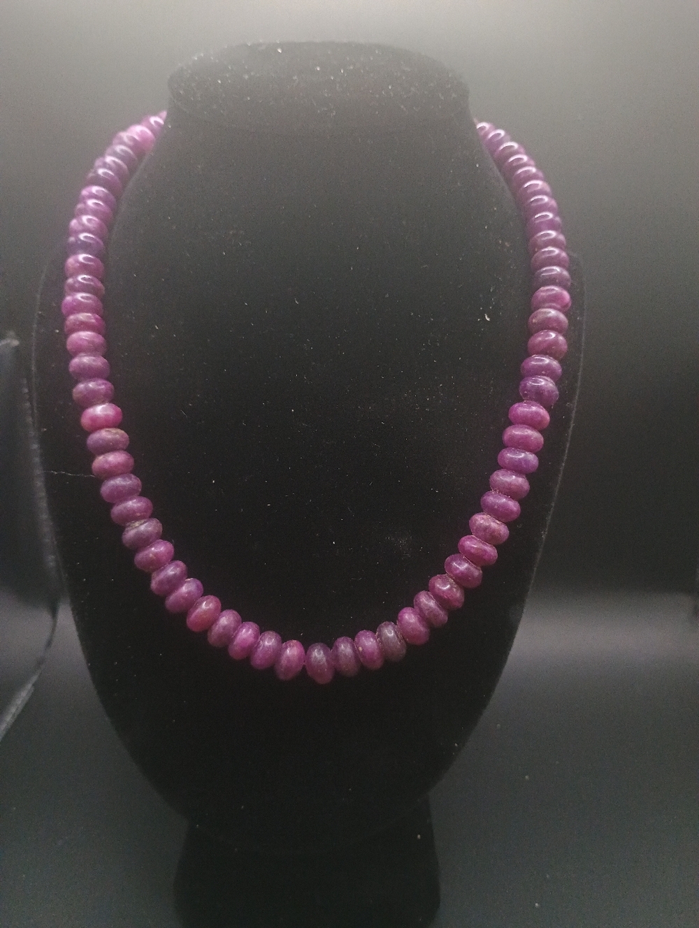 Opaque Ruby Rondelles With Sterling Hardware Necklace